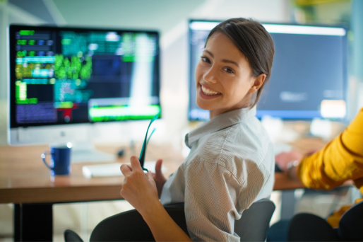 Custom software development girl IT Security